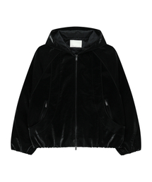 GLOSSY HOODED JACKET (BLACK)