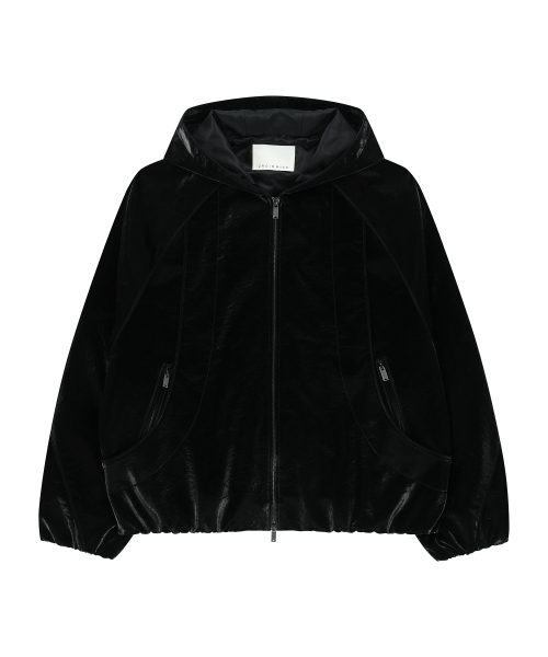 UNGIMMICK(アンジミック)の「GLOSSY HOODED JACKET (BLACK)(その他アウター・メンズ・その他・MEDIUM/LARGE)」の1枚目の写真