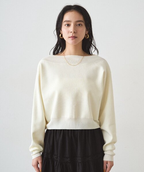 LOUNGEDRESS（ラウンジドレス）の「ジョーゼットオフショルニット（ニット/セーター・レディース・グレイッシュベージュ/ブラック/オフホワイト・FREE）」の19枚目の写真