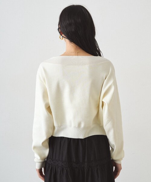 LOUNGEDRESS（ラウンジドレス）の「ジョーゼットオフショルニット（ニット/セーター・レディース・グレイッシュベージュ/ブラック/オフホワイト・FREE）」の21枚目の写真