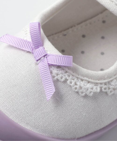 apres les cours（アプレレクール）の「かんたんフィット レースフリル上履き（スリッポン・キッズ・ラベンダー・15 /16/17/18/19）」の10枚目の写真