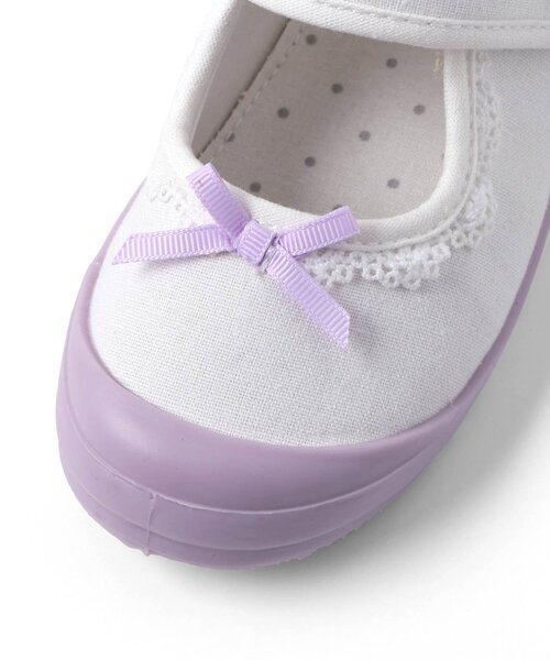 apres les cours（アプレレクール）の「かんたんフィット レースフリル上履き（スリッポン・キッズ・ラベンダー・15 /16/17/18/19）」の11枚目の写真