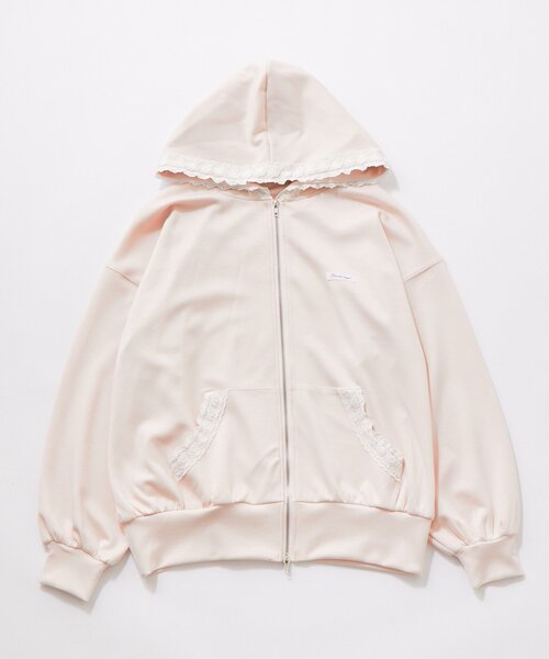 OLIVE des OLIVE（オリーブデオリーブ）の「タグ付きレースパーカー（パーカー・レディース・イエロー/ピンク/サックスブルー/チャコールグレー/トップグレー・FREE）」の12枚目の写真