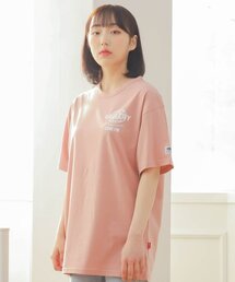 CODE I'M（コードアイエム）の「30番手シングル地球ロゴプリントオーバーサイズ半袖Tシャツピンク（Tシャツ/カットソー）」