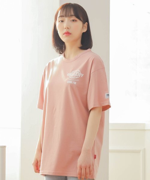 CODE I'M(コードアイエム)の「30番手シングル地球ロゴプリントオーバーサイズ半袖Tシャツピンク(Tシャツ/カットソー・レディース・その他・LARGE/MEDIUM/X-LARGE)」の1枚目の写真