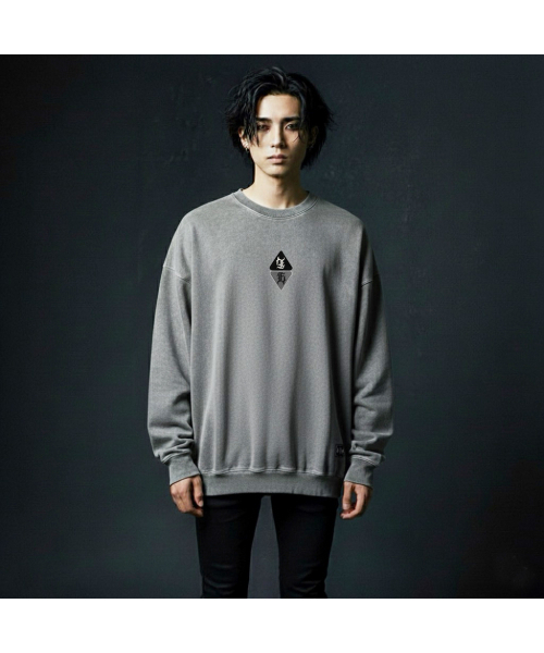 EIGHTVOLUME(エイトボリューム)の「EV E エンブレムパッチピグメント裏起毛スウェット(グレー)(スウェット・メンズ・その他・LARGE/MEDIUM)」の2枚目の写真