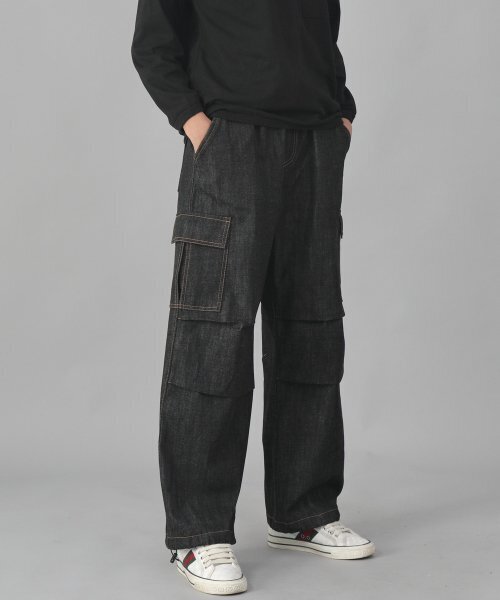SAINTCREW（セントクルー）の「EXワイドパラシュートカーゴパンツ DDP-343 デニムブラック（デニムパンツ・メンズ・その他・MEDIUM/LARGE/X-LARGE）」の7枚目の写真