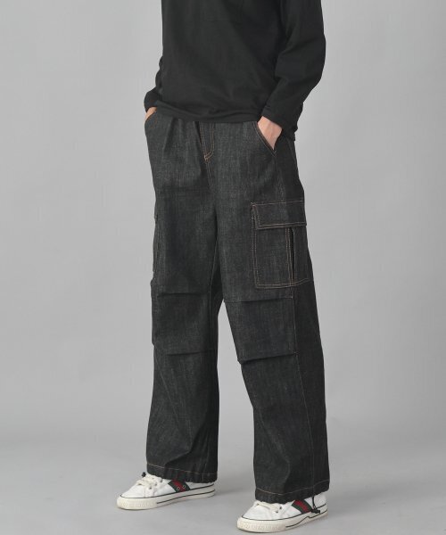 SAINTCREW（セントクルー）の「EXワイドパラシュートカーゴパンツ DDP-343 デニムブラック（デニムパンツ・メンズ・その他・MEDIUM/LARGE/X-LARGE）」の8枚目の写真