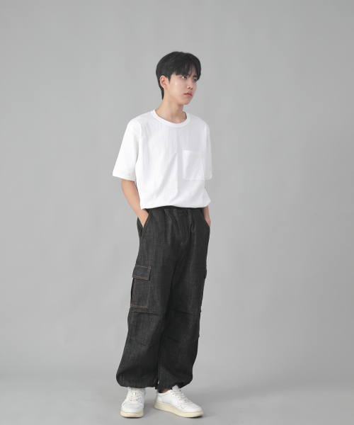 SAINTCREW（セントクルー）の「EXワイドパラシュートカーゴパンツ DDP-343 デニムブラック（デニムパンツ・メンズ・その他・MEDIUM/LARGE/X-LARGE）」の9枚目の写真