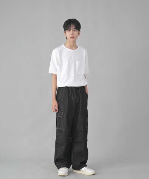 SAINTCREW（セントクルー）の「EXワイドパラシュートカーゴパンツ DDP-343 デニムブラック（デニムパンツ・メンズ・その他・MEDIUM/LARGE/X-LARGE）」の10枚目の写真