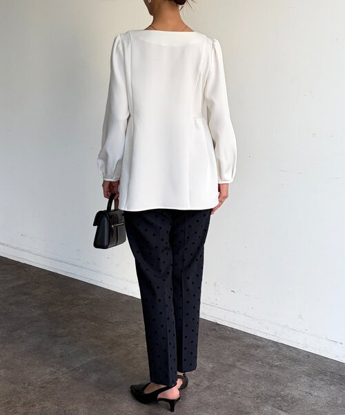 Chez toi（シェトワ）の「【セレモニー対応可】ペプラムブラウス（シャツ/ブラウス・レディース・オフホワイト/ブラック・FREE）」の10枚目の写真