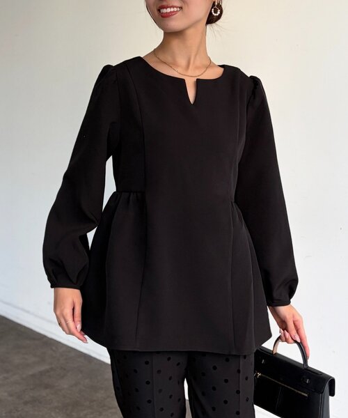 Chez toi（シェトワ）の「【セレモニー対応可】ペプラムブラウス（シャツ/ブラウス・レディース・オフホワイト/ブラック・FREE）」の18枚目の写真