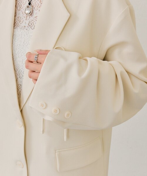 mystic（ミスティック）の「ドロストスリーブテーラードジャケット（テーラードジャケット・レディース・チャコールグレー/アイボリー/ベージュ・FREE）」の19枚目の写真