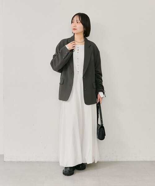 mystic(ミスティック)の「ドロストスリーブテーラードジャケット(テーラードジャケット・レディース・チャコールグレー/アイボリー/ベージュ・FREE)」の22枚目の写真