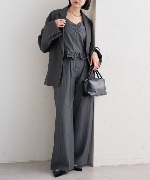 mystic(ミスティック)の「ドロストスリーブテーラードジャケット(テーラードジャケット・レディース・チャコールグレー/アイボリー/ベージュ・FREE)」の17枚目の写真