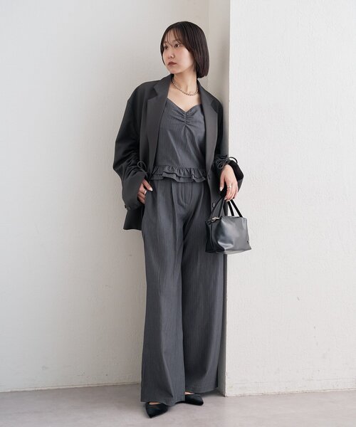 mystic(ミスティック)の「ドロストスリーブテーラードジャケット(テーラードジャケット・レディース・チャコールグレー/アイボリー/ベージュ・FREE)」の16枚目の写真