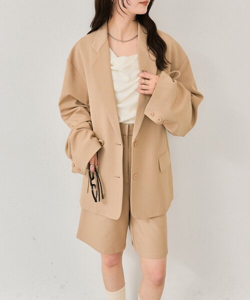 mystic(ミスティック)の「ドロストスリーブテーラードジャケット(テーラードジャケット・レディース・チャコールグレー/アイボリー/ベージュ・FREE)」の12枚目の写真