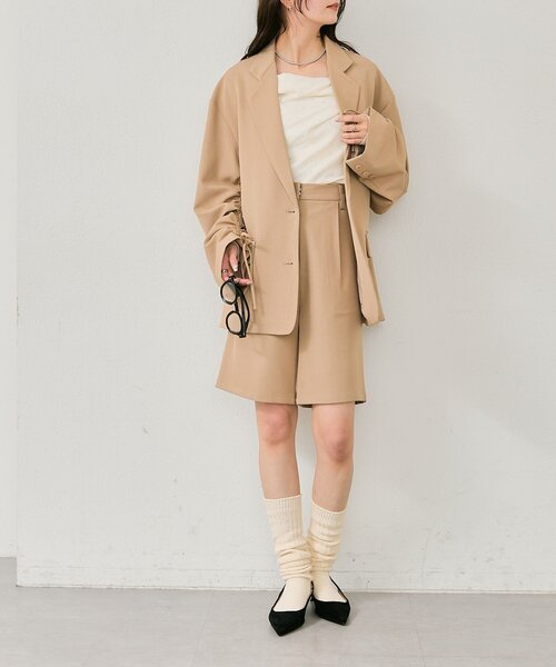 mystic(ミスティック)の「ドロストスリーブテーラードジャケット(テーラードジャケット・レディース・チャコールグレー/アイボリー/ベージュ・FREE)」の9枚目の写真