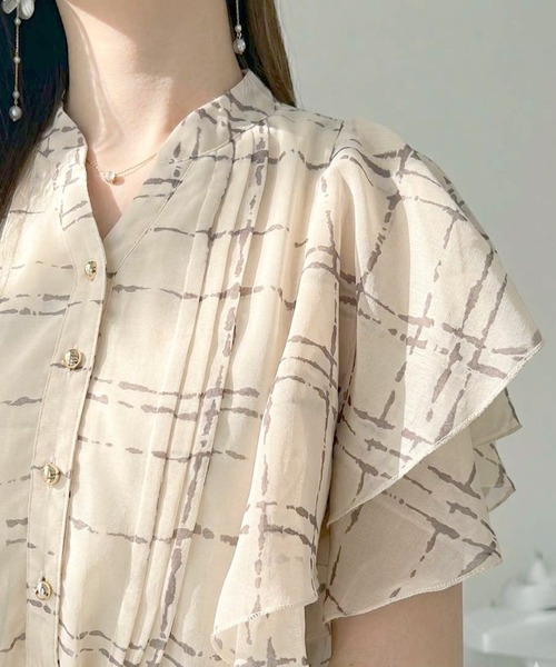 mily bilet(ミウィビレット)の「【mily bilet】大人のスパイスをこの1枚で。チェック柄フリルシアーブラウス(シャツ/ブラウス・レディース・ブラック/アイボリー/ブルー・LARGE/MEDIUM/SMALL/X-LARGE)」の18枚目の写真