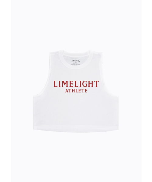 LIMELIGHT APPAREL(ライムライトアパレル)の「アスリット レディース クロップスリーブレス (ホワイト/レッド)(Tシャツ/カットソー・レディース・その他・SMALL/MEDIUM/LARGE)」の4枚目の写真