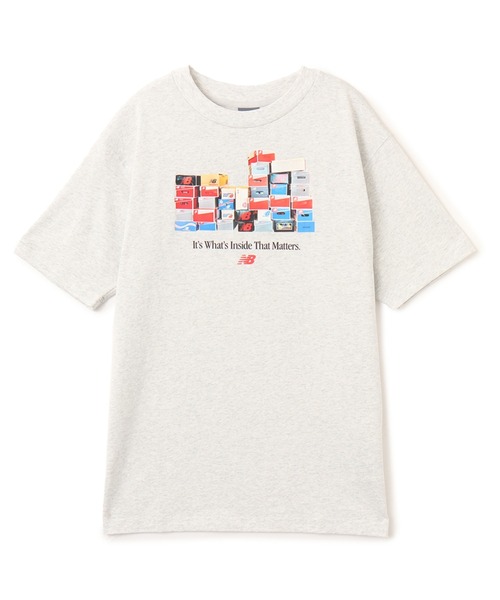 NEW BALANCE(ニューバランス)の「New Balance Boxes T-Shirt / ニューバランス ボックス Tシャツ(Tシャツ/カットソー・メンズ・グレー/ブラック・XXL/XL/L/M/S)」の1枚目の写真
