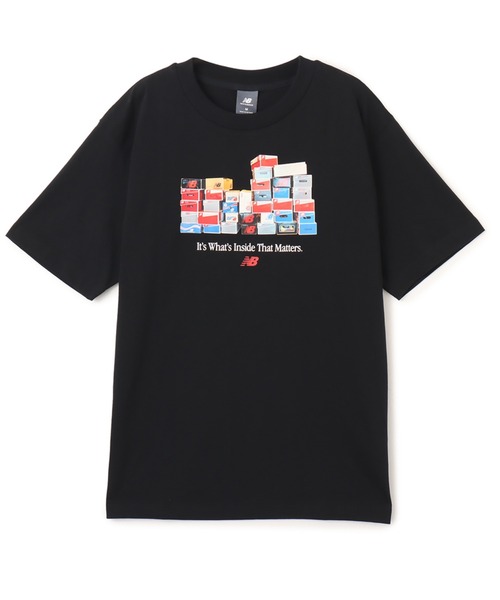 NEW BALANCE(ニューバランス)の「New Balance Boxes T-Shirt / ニューバランス ボックス Tシャツ(Tシャツ/カットソー・メンズ・グレー/ブラック・XXL/XL/L/M/S)」の2枚目の写真