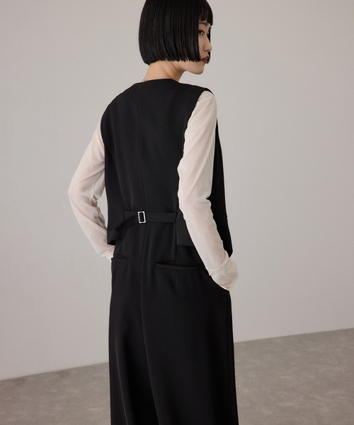 ADAM ET ROPE'（アダムエロペ）の「【サステナブル】ジレコンビロンパース（つなぎ/オールインワン・レディース・キナリ/ブラック・36/38）」の22枚目の写真