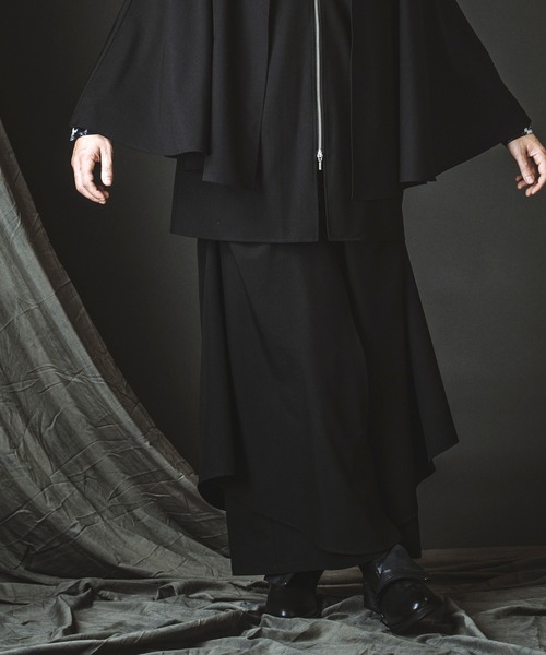 NO ID.】Layered Cape Baggy Trousers / レイヤード ケープ バギー