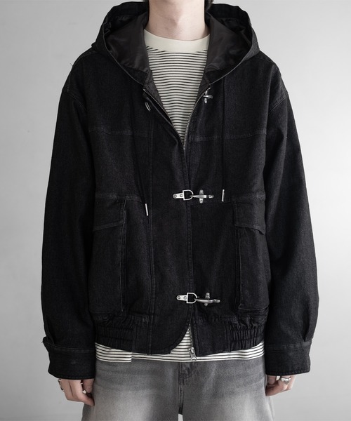 RUUBON（ルーボン）の「【RUUBON】fireman hooded hunting blouson / ファイヤーマン フーデッド ハンティング ブルゾン / フードジャケット（ブルゾン・メンズ・ブラック/グレー・L/M/S）」の2枚目の写真