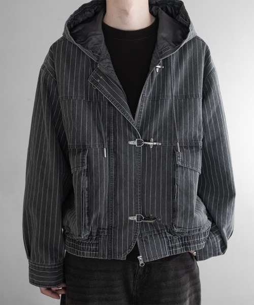 RUUBON（ルーボン）の「【RUUBON】fireman hooded hunting blouson / ファイヤーマン フーデッド ハンティング ブルゾン / フードジャケット（ブルゾン・メンズ・ブラック/グレー・L/M/S）」の5枚目の写真