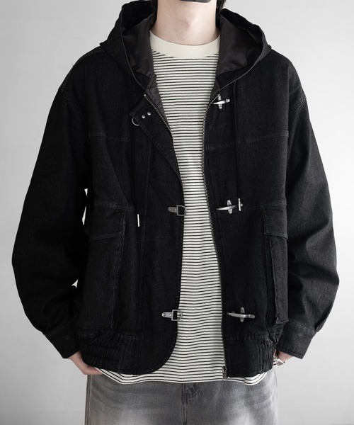 RUUBON（ルーボン）の「【RUUBON】fireman hooded hunting blouson / ファイヤーマン フーデッド ハンティング ブルゾン / フードジャケット（ブルゾン・メンズ・ブラック/グレー・L/M/S）」の8枚目の写真