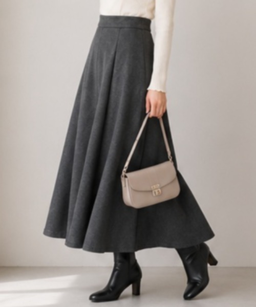 CHUL(チュル)の「フレアロングスカート(スカート・レディース・ブラック/ブラウン/グレー・SMALL/MEDIUM/LARGE/X-LARGE)」の2枚目の写真