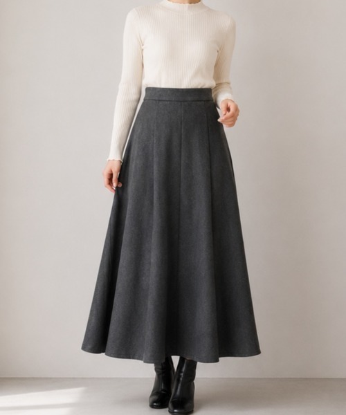 CHUL(チュル)の「フレアロングスカート(スカート・レディース・ブラック/ブラウン/グレー・SMALL/MEDIUM/LARGE/X-LARGE)」の6枚目の写真