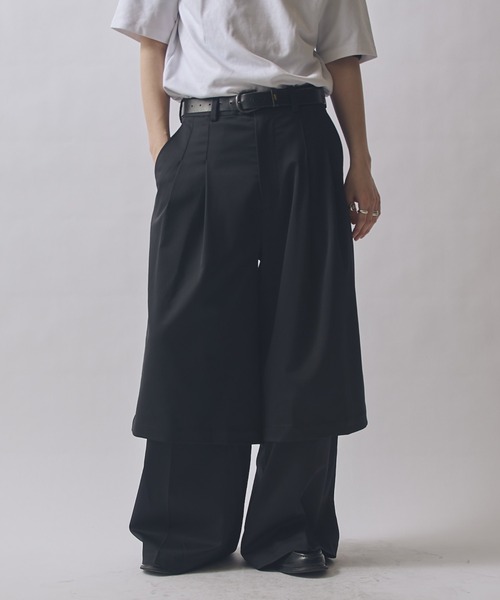 Lui's(ルイス)の「SURJENT レイヤードパンツ(その他パンツ・メンズ・ベージュ/ブラック・2/1)」の1枚目の写真