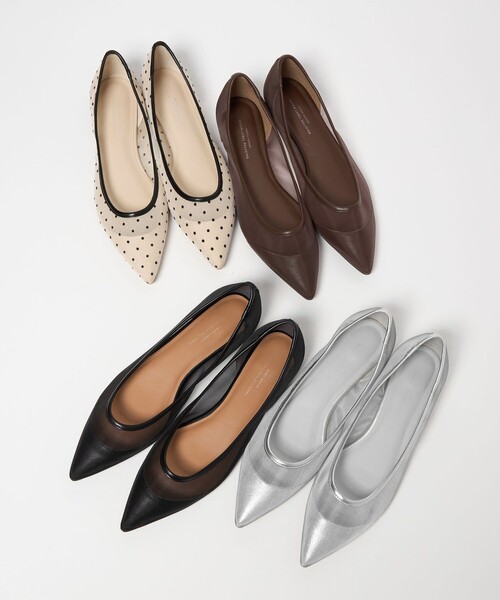 green label relaxing（グリーンレーベルリラクシング）の「ポインテッド チュール フラットシューズ（その他シューズ・レディース・シルバー/ブラック/その他1/ダークブラウン・25cm/24.5cm/24cm/23.5cm/23cm/22.5cm）」の22枚目の写真