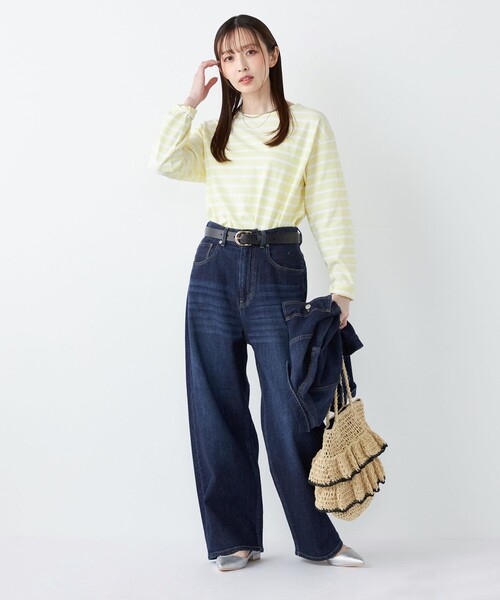 SHIPS Colors(シップス カラーズ)の「SHIPS Colors:〈洗濯機可能〉アマヨリ ワイド ルーズ デニム◇(デニムパンツ・レディース・ブルー/ライトブルー・X-SMALL/MEDIUM/SMALL)」の4枚目の写真