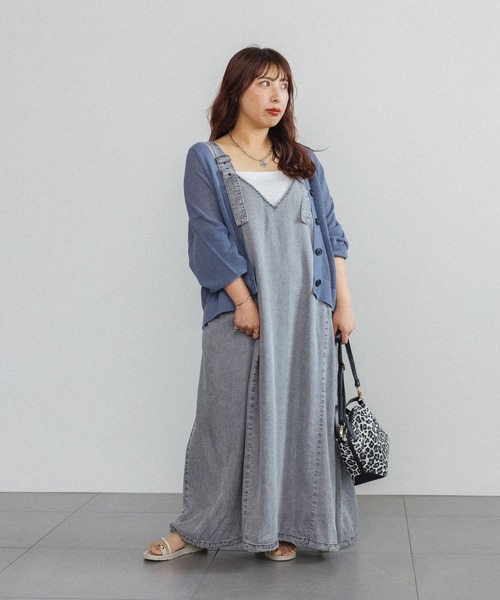 GLOBAL WORK(グローバルワーク)の「しゅりプロデュース/エアリーリラックスデニムワンピース/575069(ワンピース・レディース・ライトグレー・FREE)」の11枚目の写真