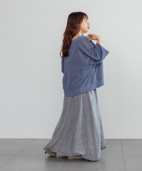GLOBAL WORK(グローバルワーク)の「しゅりプロデュース/エアリーリラックスデニムワンピース/575069(ワンピース・レディース・ライトグレー・FREE)」の12枚目の写真