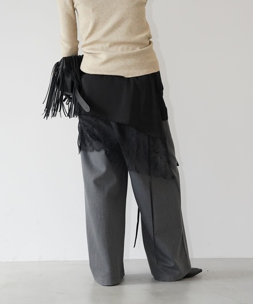 chuclla(チュクラ)の「レースレイヤードアシンメトリースカート chw26s057(スカート・レディース・ブラック・S/M/L)」の9枚目の写真