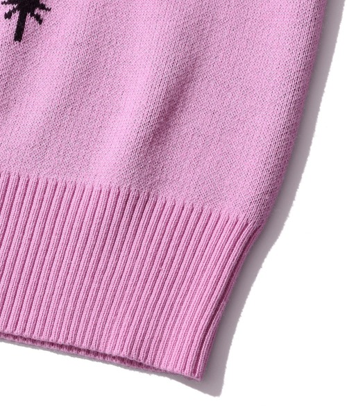 X-girl(エックスガール)の「PLAYBOY × X-girl JACQUARD KNIT TOP(ニット/セーター・レディース・ブラック/ピンク・ONE SIZE)」の4枚目の写真