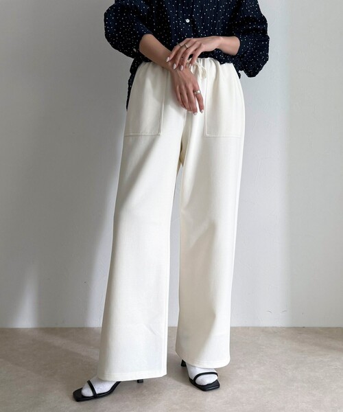 fredy emue（フレディエミュ）の「ポンチイージーベイカーパンツ（その他パンツ・レディース・ブラック/チャコールグレー/オフホワイト・38/36）」の4枚目の写真