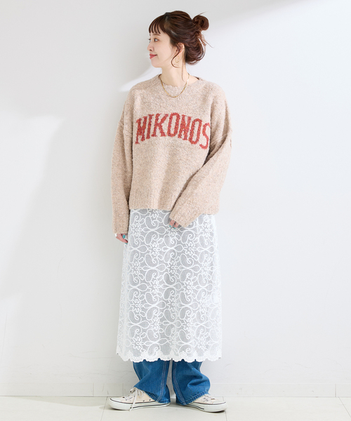 B.C STOCK(ベーセーストック)の「《追加2》MIXブークレーロゴニット(ニット/セーター・レディース・ブルー系その他/ベージュ/ブラウン・FREE)」の7枚目の写真