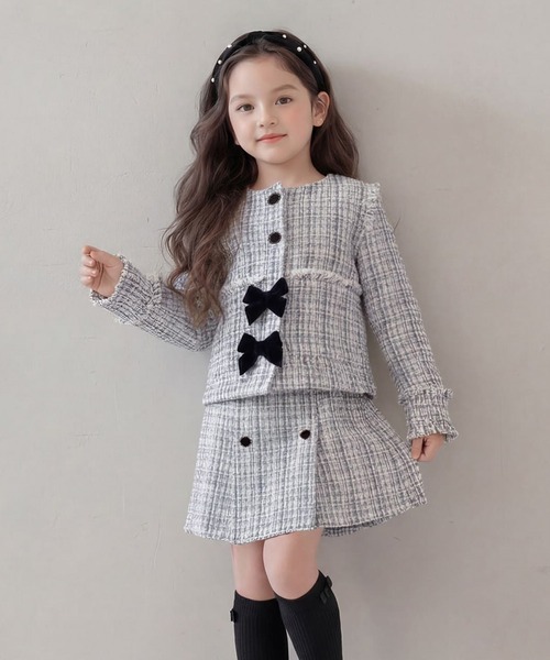 Rora(ローラ)の「アイリス セットアップスーツ(セットアップ・キッズ・ホワイト×ブルー・120cm/130cm/110cm)」の1枚目の写真