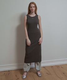 INJIACTIVE（インジアクティブ）の「リブレイヤードラップドレスチャコール（ワンピース）」