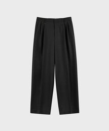 LIEU HOMME（リュウオム）の「ウールブレンドツーピンタックワイドスラックス_ブラック（スラックス）」