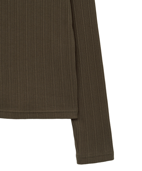 NOIRER FOR WOMAN(ノイアーフォーウーマン)の「ヘンリーネックロングスリーブTシャツ(ブラウン)(シャツ/ブラウス・レディース・その他・FREE)」の5枚目の写真