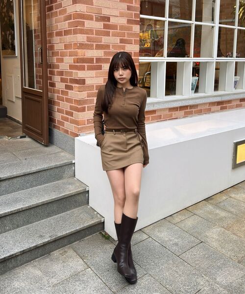 NOIRER FOR WOMAN(ノイアーフォーウーマン)の「ヘンリーネックロングスリーブTシャツ(ブラウン)(シャツ/ブラウス・レディース・その他・FREE)」の7枚目の写真