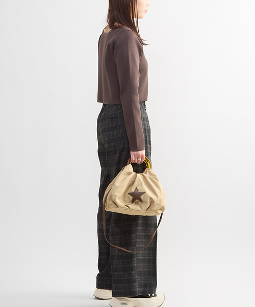 CONVERSE TOKYO（コンバーストウキョウ）の「CHECKED WIDE SLACKS（スラックス・レディース・ネイビー/ブラック/ベージュ・SMALL/MEDIUM）」の6枚目の写真
