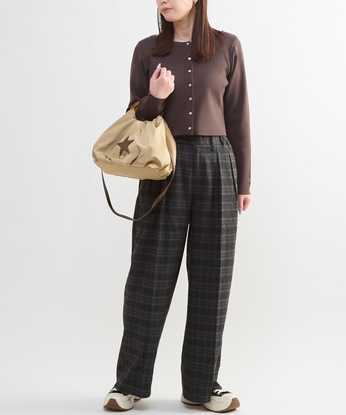 CONVERSE TOKYO（コンバーストウキョウ）の「CHECKED WIDE SLACKS（スラックス・レディース・ネイビー/ブラック/ベージュ・SMALL/MEDIUM）」の7枚目の写真