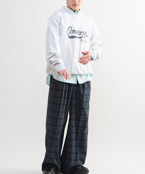 CONVERSE TOKYO（コンバーストウキョウ）の「CHECKED WIDE SLACKS（スラックス・レディース・ネイビー/ブラック/ベージュ・SMALL/MEDIUM）」の16枚目の写真